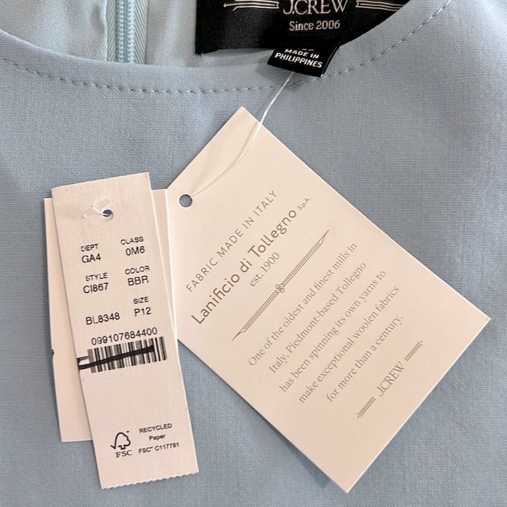 J. Crew Shift Dress in Italian‎ stretch merino wool blend 12 Petite - Picture 7 of 9